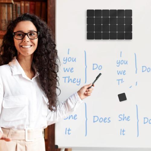 Dry Erase Erasers, 24 Pack Magnetic Whiteboard Erasers for Kids and Students, Mini Dry Erase Board Erasers for Classroom Home, and Office, Black