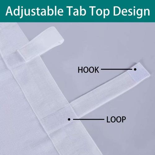 LORDTEX Burlap Linen Look Outdoor Curtain for Patio - 2 Panels Waterproof Tab Top Sheer Curtains for Pergola, Porch, Cabana and Gazebo Indoor/Outdoor Voile Sheer Drapes, 52 x 95 Inch, White