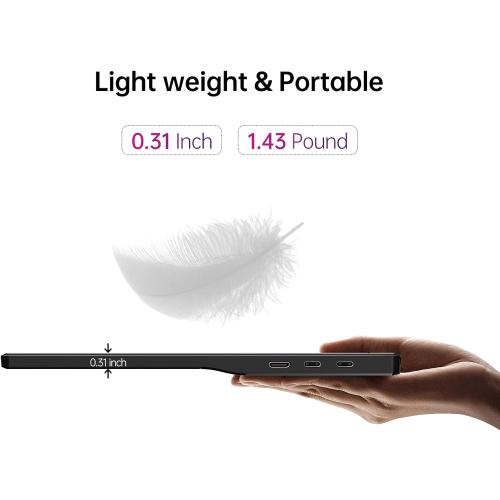 WCV Portable Monitor 15.6 Inch 1080P USB-C HDMI Ultra-Slim Travel Monitor with Kickstand, for Laptop, PC, Mac Phone, PS, Xbox, Swich IPS Ultra-Thin Zero Frame Gaming