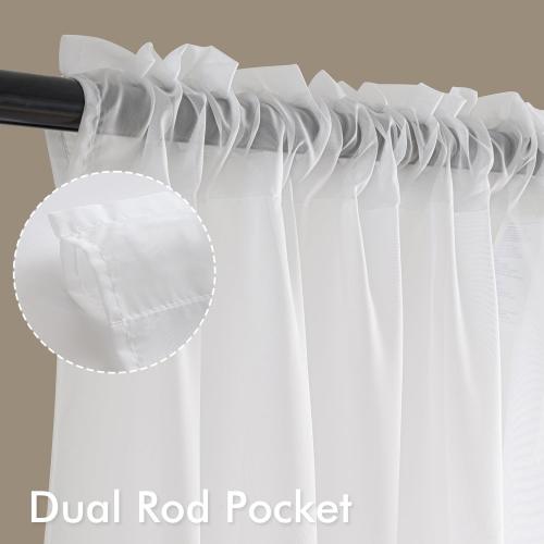 MIULEE White Sheer Curtains 84 Inches Long, 4 Panels Set, Light Filtering Rod Pocket Voile Drapes for Living Room and Bedroom, Airy Soft Fabric Window Treatments, 42 x 84 Inches