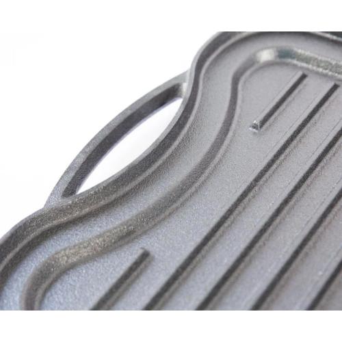 KANKA Grill Cast Iron Griddle - Extra Large Reversible Double-Sided Griddle for Gas Stove, BBQ Grill Plate, Flat Top Skillet for Stove Top, Outdoor Grill - 19.7in x 10.23in, Pre-Seasoned, Black