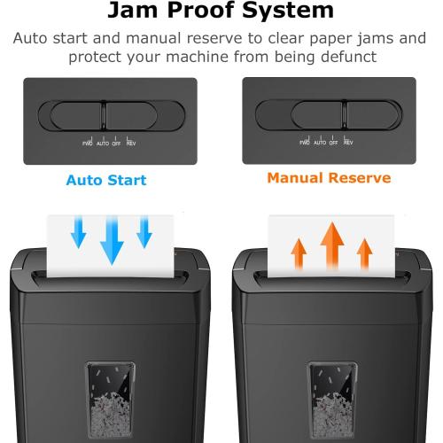 Bonsaii 12-Sheet Cross Cut Paper Shredder, 5.5 Gal Home Office Heavy Duty Shredder for Paper, Credit Card, Mail, Staples, with Transparent Window, High Security Level P-4 (C275-A)