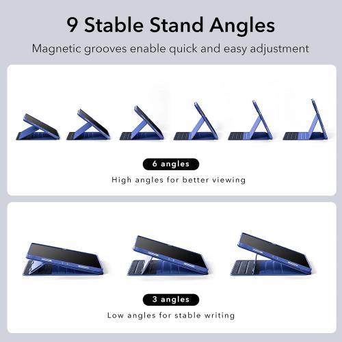 ESR for iPad Pro 12.9 Case (6th/5th Generation, 2022/2021), Removable Magnetic Cover, Adjustable Portrait/Landscape Stand with Raised Display View, 9 Standing Angles, Shift Series, Blue