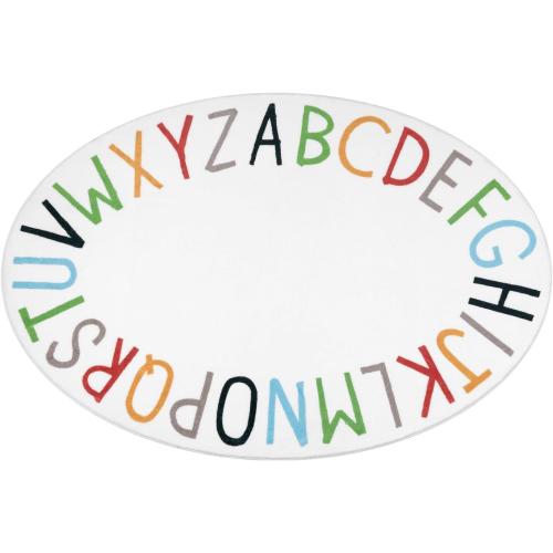 Topotdor Oval Kids Play Rug Alphabet Nursery Area Rug Extra Large Soft Crawling Play Mat for Children Toddlers Bedroom (47x70 inch, Multi Color)