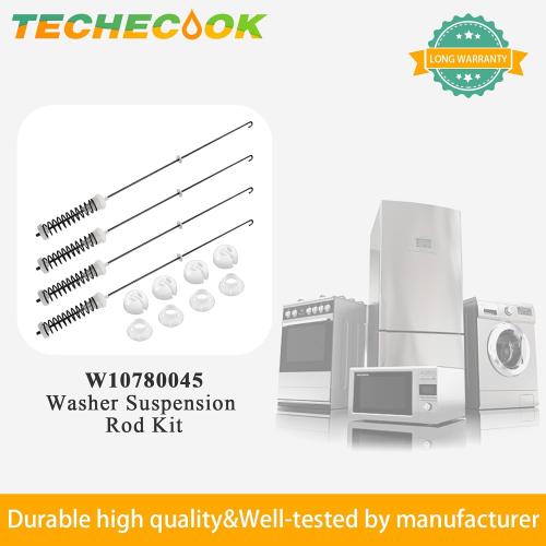 Updated W10780045 Washer Suspension Rods Kit (4 Pack) by Techecook - Replacement for Whirlpool Kenmore Maytag Amana suspension rod W10537442 W10780053 WTW4616FW0 NTW4516FW0 NTW4516FW1 WTW4800BQ1