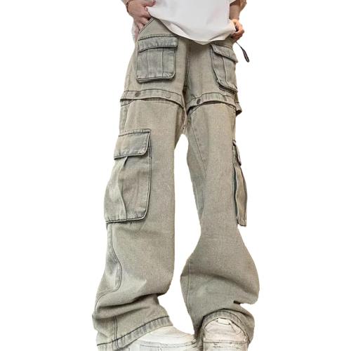 Daisy sizeM.. Casual Jeans American high Street y2k Retro Punk Style Detachable Loose Wide Leg Cargo Pants Unisex