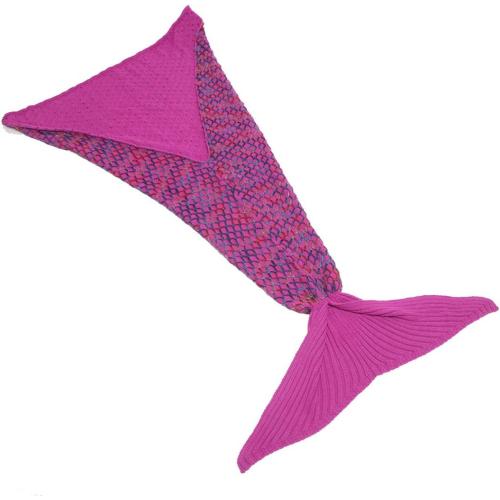 AmyHomie Mermaid Tail Blanket, Soft Crochet Sleeping Bag Blanket for Kids Adults, Mermaid Gift for Girls(Rainbow,Kids)