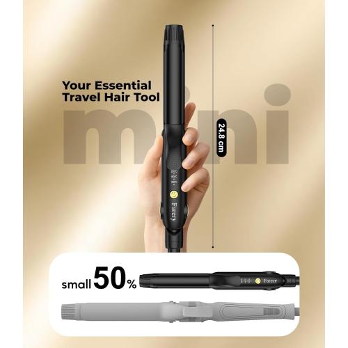 Farery Curling Iron 1 Inch & Flat Iron, 2-in-1 Europe Compact Travel Size Curling Wand, Dual Voltage Mini Hair Straightener with 4 Adjustable Temp for Short Hair