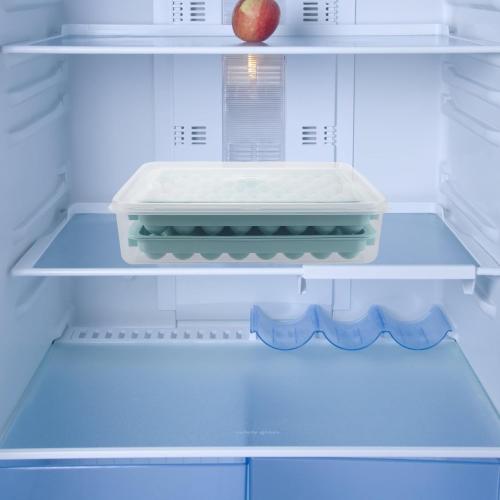FENICAL Ice Sphere Maker Ice Cube Tray with Lid and Scoop Reusable Pp Material Easy Press Portable Design for Freezing Beverages in Freezer