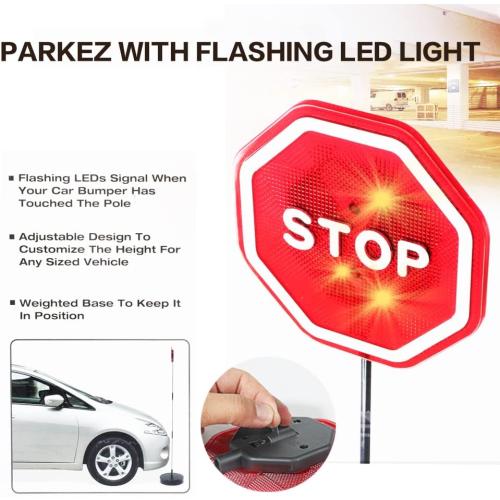 LED Light Parking Stop Sign,Smart Parking LED Garage Flashing Warning Stop Sign, Parking Assist LED Stop Sign Parking Assistant with Flashing Signal for Garage