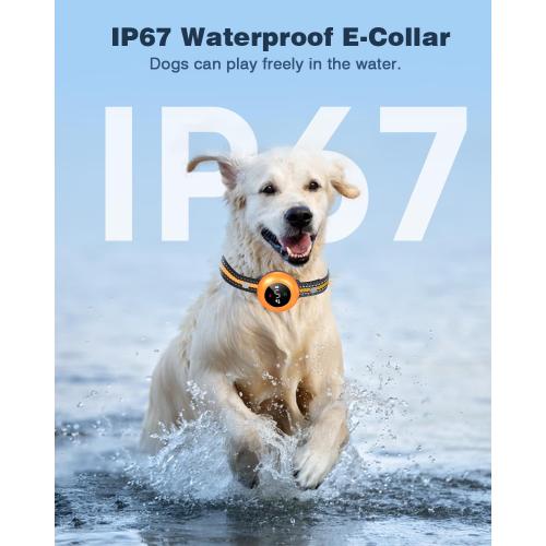 2-in-1 Dog Shock Collar & Dog Bark Collar - Smart Anti Barking Dog Training Collar with 5 Adjustable Sensitivity & 3300FT Remote for All Breeds IP67 Waterproof Rechargeable E-Collar (Orange)