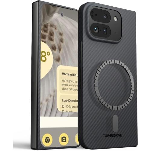 Thinborne Compatible with Pixel 9 Pro Fold Case, [600D Aramid Fiber] [Magnetic] [Ultra Thin] [Minimalist Style] [Carbon Fiber] - Version 2.0