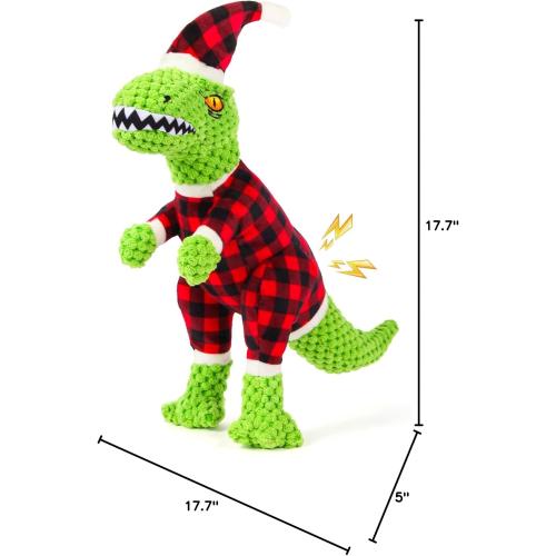 Christmas Dog Toy for Large Breeds - Squeaky Plush Tug of War Toy with Crinkled Paper - Stuffed Animal to Keep Dogs Busy