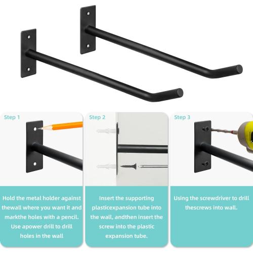 Metal Exercise Ball Holder Wall Mount(Set of 2),Black Yoga Ball Stand Holder,Stability Ball Holder for Yoga Balls in Home Gym or Studio