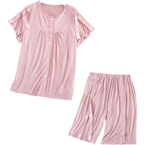 Size 2XL...Bedridden Patient Clothing,Tearaway Disability Clothing for Post Surgery,Special Care Clothing,Suitable for Home Care,Post-Operative,Fractures,Rehabilitation Center,Elderly,Pink
