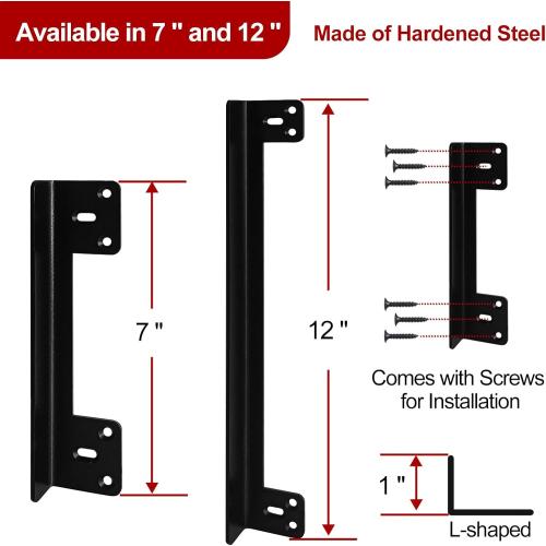 Door Latch Guard Plate 7” with 1” Offset Cover, Outswing Door Security Protector Shield, Heavy Duty Version, Door Knob/Deadbolt Latch Protector Plate (1 Pack)