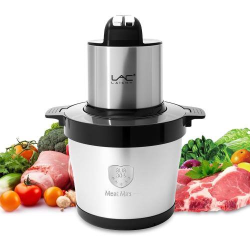 Large Capacity Food Processors,Electric Meat Grinder Veggie Chopper with Stainless Steel Bowl,3 Speeds,4 Bi-Level Blades and Spatula for Meat,Onion,Vegetables,Fruits(24 Cup Black)