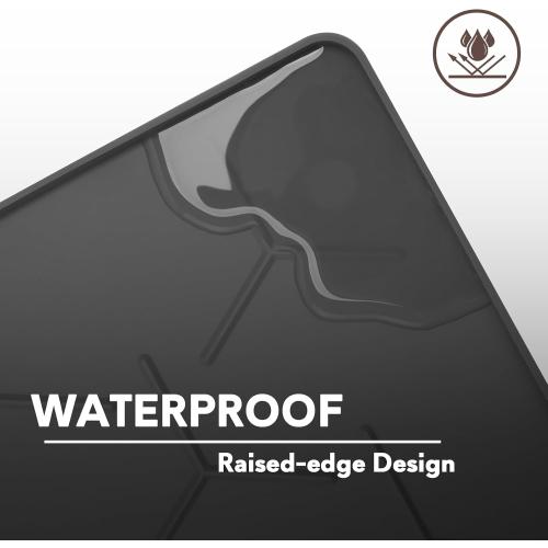 Garoopion Silicone Cat Litter Mat Large 40 X 28, Easy to Clean, Black