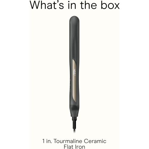 Infiniti PRO CONAIR Tourmaline Ceramic 1 Inch Flat Iron Hair Straightener, 1-Inch Flat Iron to Straighten or Curl, 5 Heat Settings, for All Hair Types and Textures, Dark Grey