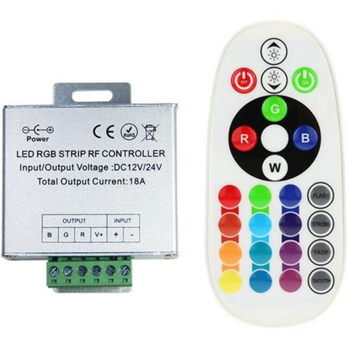 DC 12V-24V 18A LED Lights Controller 24Key RGB Remote Controller for 3528 5050 RGB LED Strip Lights, RGB Led Module Lights