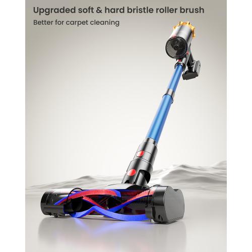 Cordless Vacuum Cleaner, 650W 55KPA 70Mins Vacuum Cleaners for Home, Self-Standing Cordless Stick Vacuum with Anti-Tangle, Lightweight Wireless Vacuum for Hardwood Floor/Carpet/Pet Hair