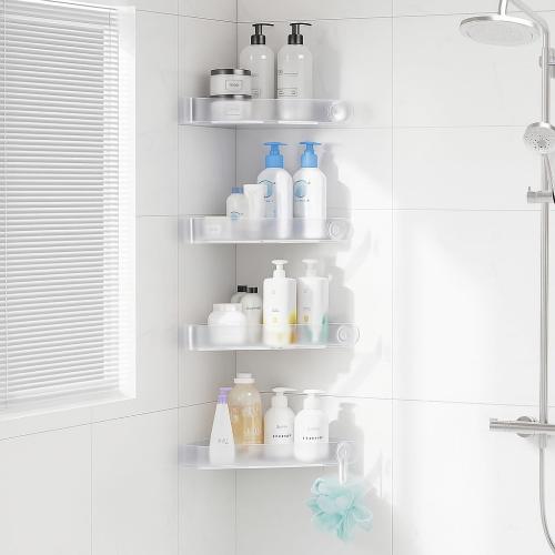 Sotfamily Plastic Shower Caddy Corner (for 90° Only), 4 Pack, Frosted Clear
