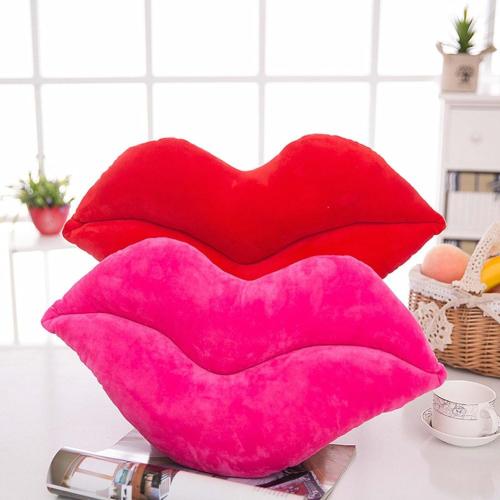 LEVINIS Hot Pink Lip Shape Throw Pillows Girls Soft Velvet Decorative Reversible Pillow Cushion for Bed Couch Office 23.6 x 13.6 Inch