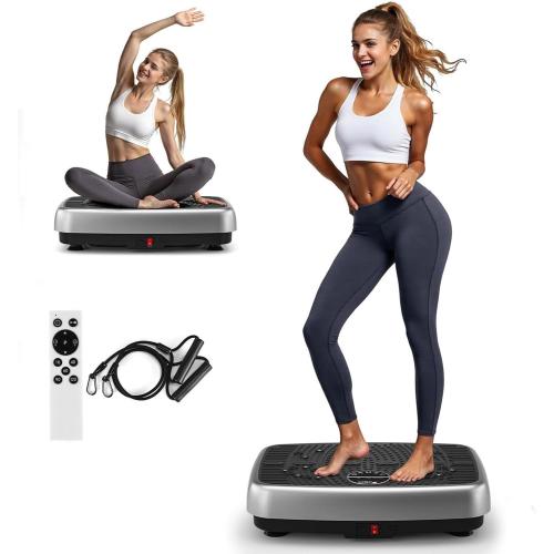 Vibration Plate Exercise Machine, EvoSpark Dual Motor Vibration Plate for Lymphatic Drainage, 450 Lbs Capacity Shake Fitness Platform
