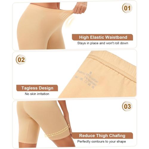 Size S....Sunm Boutique Combed Cotton Womens Underwear Boxer Briefs, Anti Chafing Boy Shorts Panties for Women