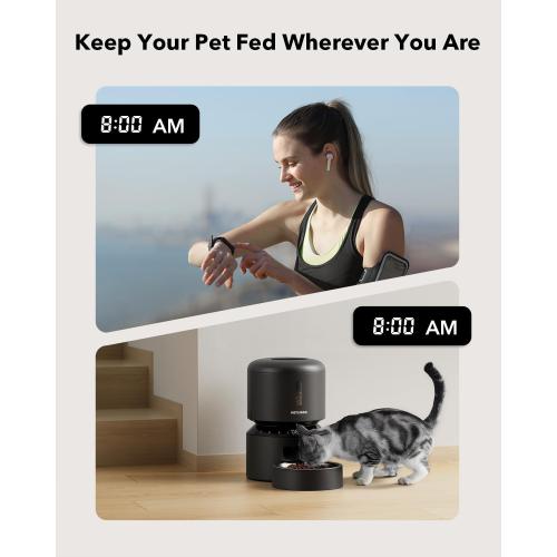 PETLIBRO Automatic Cat Feeder – 3L Programmable Pet Food Dispenser with Airtight Storage, Timed Portion Control, Voice Meal Call & Dual Power Supply, Clog-Free Healthy Feeding for Cats & Small Dogs
