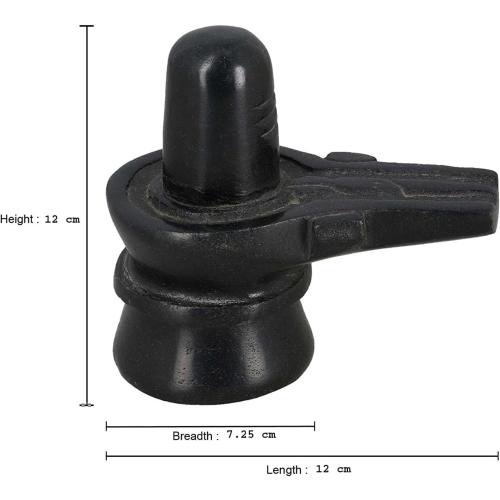 StonKraft Marble Shiva Lingam Shiv Ling Idol Murti Statue Adiyogi (Black Lingam)