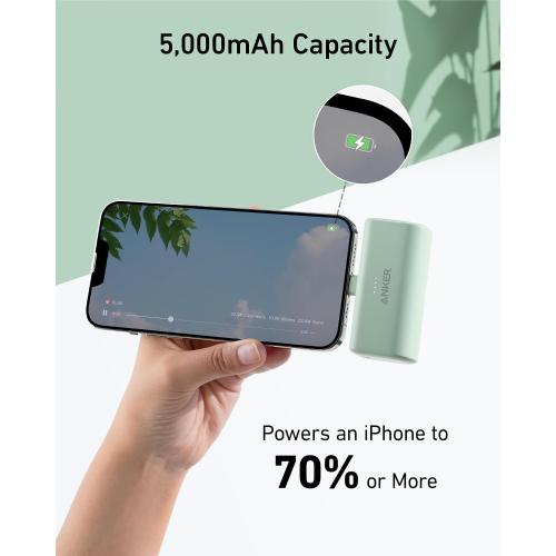 Anker Nano Power Bank with Built-in Lightning Connector, Portable Charger 5,000mAh MFi Certified 12W, Compatible with iPhone 14/13/12 Series (Black)