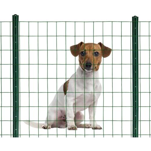 Green PVC Coated Welded Wire Mesh Garden Economy Fence 24 Inch x 50 Foot-3 Inch x 2 Inch 16GA