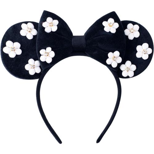 KARETT Sequins Mouse Ears Headband With Glitter Bow Cosplay Costumes Princess Party Decorations For Girls Women