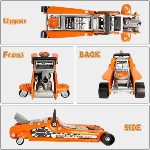 2.5 Ton Steel Floor Jack, Low Profile Hydraulic Racing Floor Jack, Heavy-Duty Racing Floor Jack with Single Piston Lift Pump, Lifting Range 3-3/8 - 14-15/16