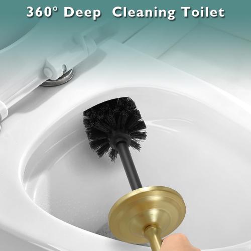 Gold Toilet Brush and Holder Set,Toilet Bowl Brush and Holder