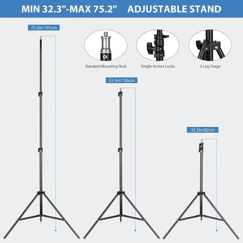 HPUSN Softbox Photography Lighting Kit, 30X30 Softbox Lighting Kit, 2pcs E27 Socket 5400K LED Bulb, Photo Studio Light for Portrait Lighting, Photography/Video Recording/Live Streaming/YouTube