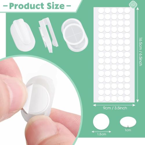 TaoBary 120 Pieces Adhesive Plastic Sticky Clips White Reusable Removable