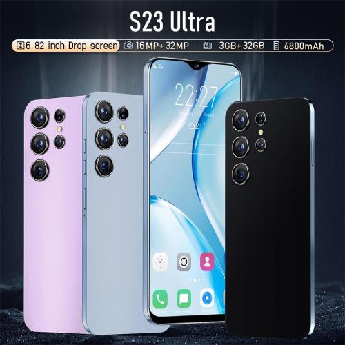 Color Pink Smartphone Unlocked Cell Phones S23 Ultra 6.82in HD Screen The Black Phone 3GB/32GB 6800mAh 128GB Extension Dual Sim Boost Mobile Phones Telefonos Glass Back Cover