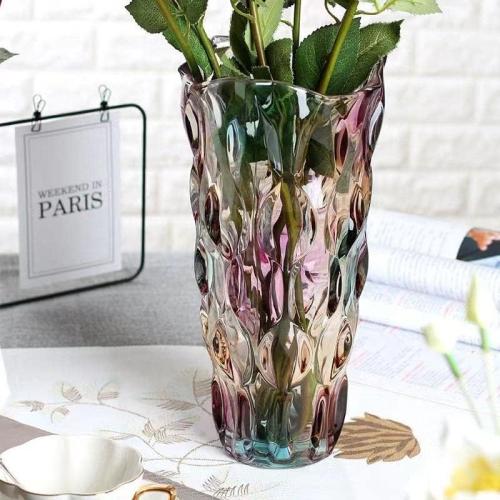 CEMABT Glass Vases for Flowers，Thickened 3.4 lb Morden vases for Tables Centerpieces, vase for Home Decor, Crystal,Colorful and Clear Rose Large Vases Christmas Day Gifts(Heavy Duty)