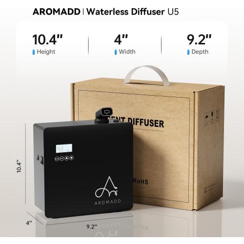 2025 Upgraded 3500 Sq.Ft Smart Scent Machine - HVAC System, Whole House Aroma & Hotel Collection Diffuser, Waterless Essential Oil Diffuser for Home, Office, 600ML Capacity, Cold Air Tech (Black)