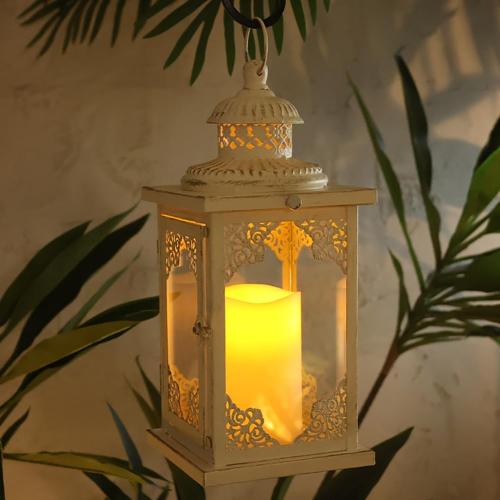 NEEDOMO Large Lanterns Decorative Indoor, 14'' Vintage Outdoor Lanterns with Clear Glass, Metal Candle Holder Lantern Rustic Farmhouse Shelf Decor for Indoor Outdoor Events Wedding and Party
