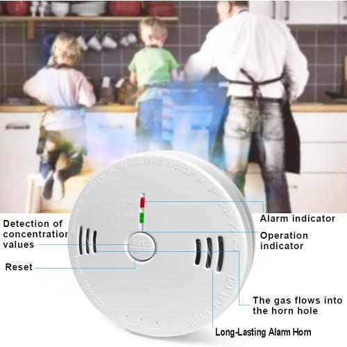 Combination Smoke and Carbon Monoxide Detector Alarm, 2-Pack Beeps Warning Smoke and CO Alarms for Basements Travel Home Office House Bedroom Living Room Car, Battery Operated, Comply with UL 217/2034