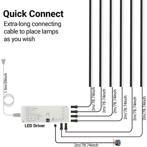 HAMRVL 6pcs 16-Inch DC12V Black 3000K Warm White LED Wall Panel Lights, Self-Adhesive Dimmable Touch Switch Slat Wall Lights Strip for Wood Slat Wall Panels, Media Acoustic Panel, Bedroom Headboard