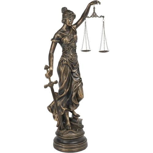 Lady Justice Statues Home Decor - Resin 21.5 H Large Antique Roman Greek Lawyer Statue with Scales and Sword for Desk Office Decoration 8.5 * 5.5 * 21.5 Inch