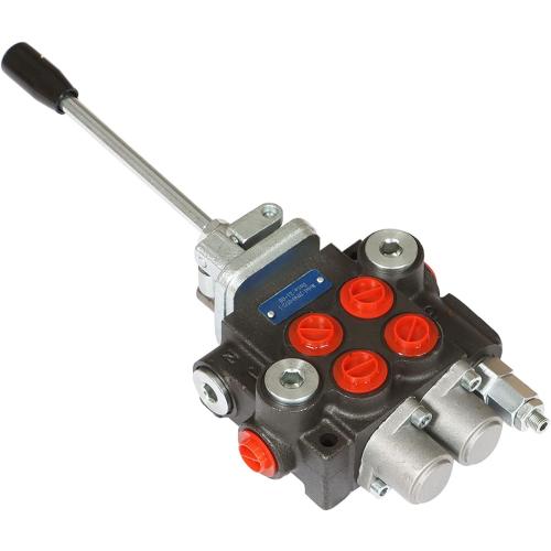 2S-11GPM Cast Iron Hydraulic Directional Control Valve, Double Acting, Spring Return, Adjustable Relief, 3600PSI, 11GPM, BSPP, 5 Ports, Tractors, Loaders, Tanks