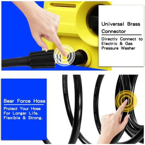 5800PSI High-Pressure Kink Resistant Washer Hose - 20/50ft M22-14mm/15mm Fittings,Double Rod Thread, Lightweight Polythermal Plastic,Up to 140℉ -Not Garden Hoses (20/50FT)