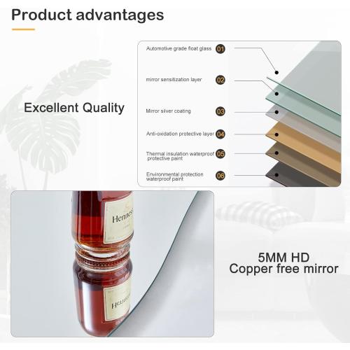 Honyee 55 x 24 Wavy Mirror, Flannel Wrapped Wooden Frame, Irregular Hanging for Cloakroom/Bedroom/Living Room, Black