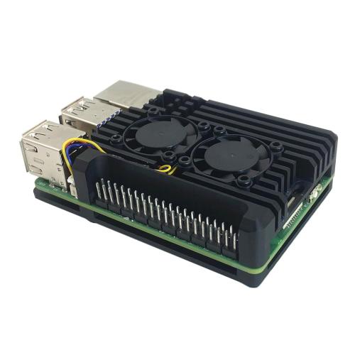 Raspberry Pi 5 Aluminum Alloy Armor Case,Pi 5 Heatsink Cooler,Passive Cooling Case for Raspberry Pi 5 4GB/8GB (with Dual Fan)