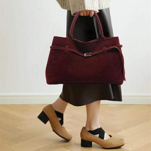Faux Suede Bags for Women Slouchy Hobo Bag Large Suede Tote Bag Bucket Handbag Retro Purse Vintage Shoulder Satchel Bag